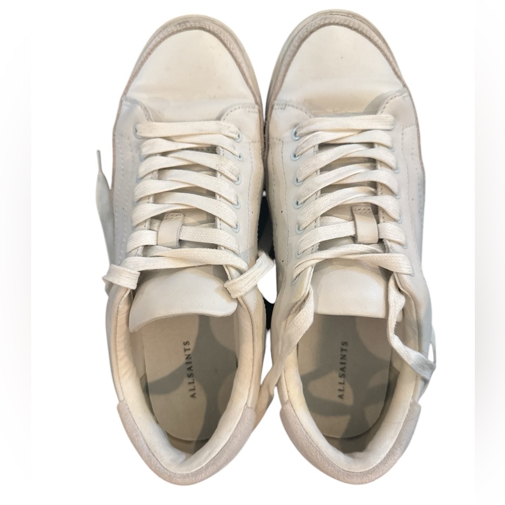 AllSaints Trish White Platform Sneakers size 39